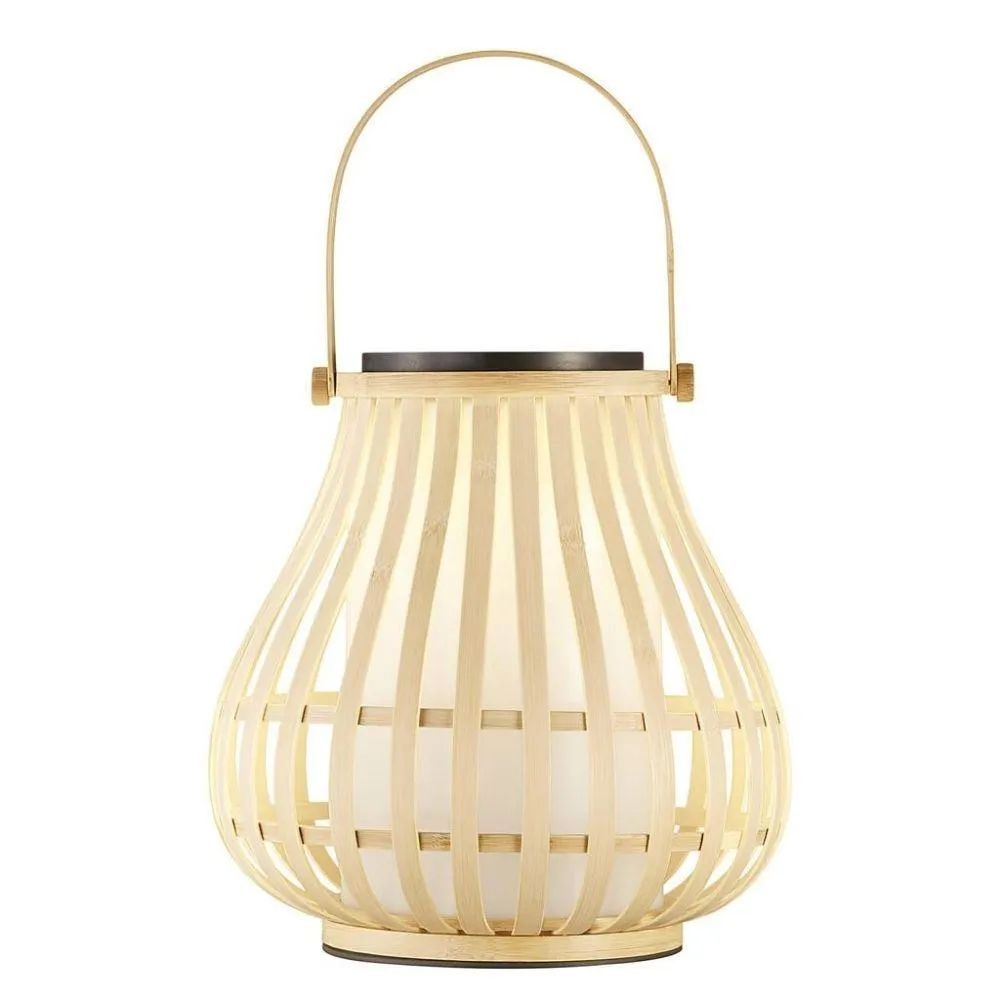 Nordlux LEO TO-GO - Solar Powered 4W Portable Bamboo Light IP44 2700K