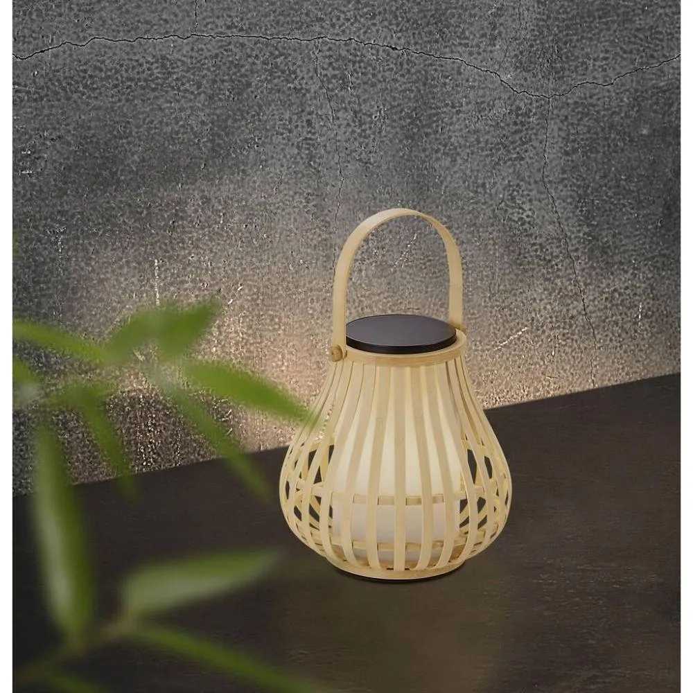 Nordlux LEO TO-GO - Solar Powered 4W Portable Bamboo Light IP44 2700K