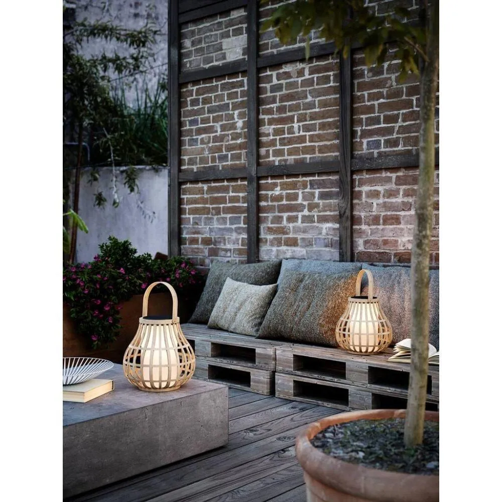 Nordlux LEO TO-GO - Solar Powered 4W Portable Bamboo Light IP44 2700K