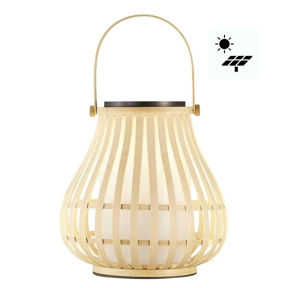 Nordlux LEO TO-GO - Solar Powered 4W Portable Bamboo Light IP44 2700K