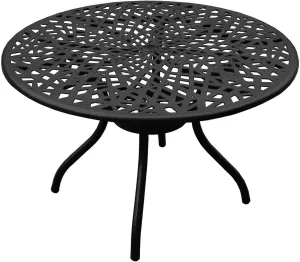 Oakland Living Modern Outdoor Mesh 48-in Aluminum Black Round Patio Dining Table