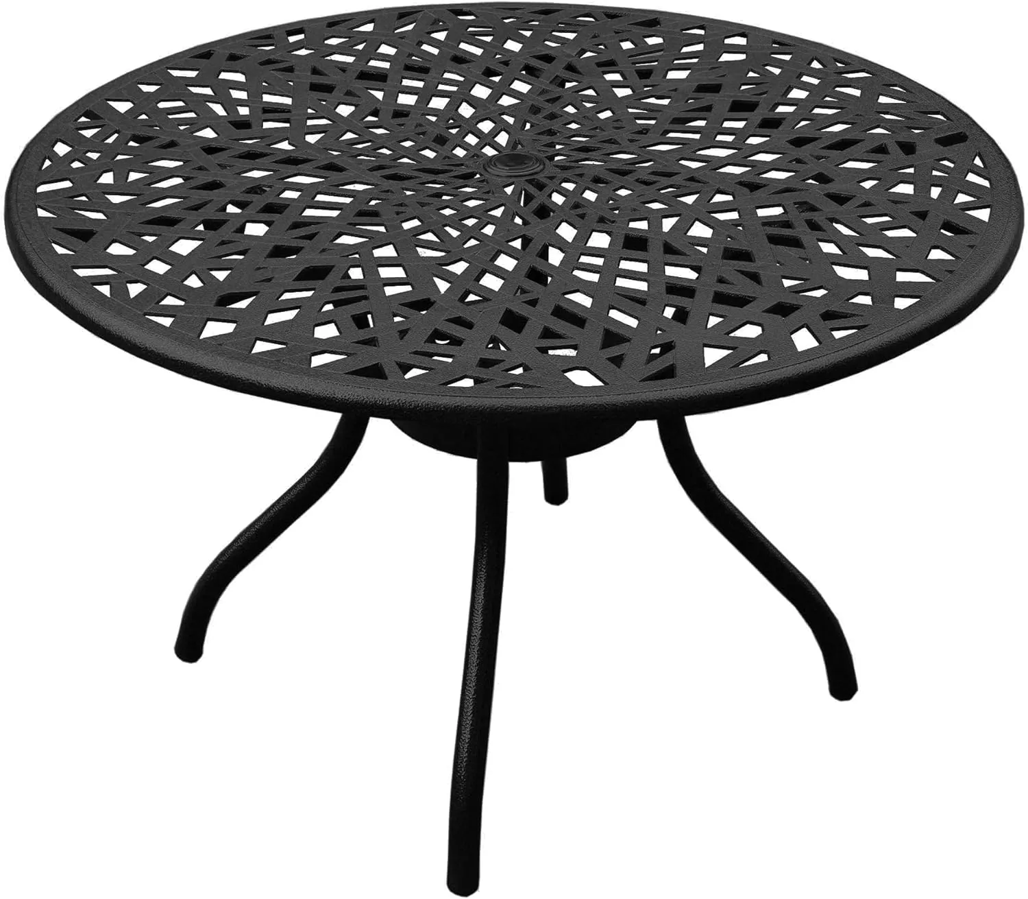 Oakland Living Modern Outdoor Mesh 48-in Aluminum Black Round Patio Dining Table