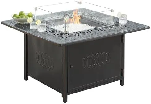 Oakland Living Ronin-FPT-AC 42 in. Aluminum Outdoor Square Propane Fire Table Antique Copper