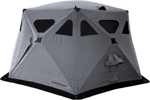 Obsidian - Heavy Duty 4 Season Camping Shelter, 6-8 Person Capacity, Instant Pop-Up Tent, Insulated and A/C Ready, Removable Floor for Easy Cleaning or Ice Fishing