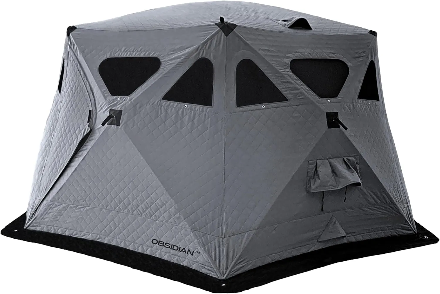Obsidian - Heavy Duty 4 Season Camping Shelter, 6-8 Person Capacity, Instant Pop-Up Tent, Insulated and A/C Ready, Removable Floor for Easy Cleaning or Ice Fishing