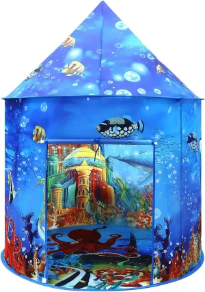 Ocean Kids Play Tent Princess Toys Under Water Kids Tent Mermaid Playhouse Indoor for Girls Toddler Tents Inside Sensory Play House Ages 3-5,4-7 as Birthday Gift