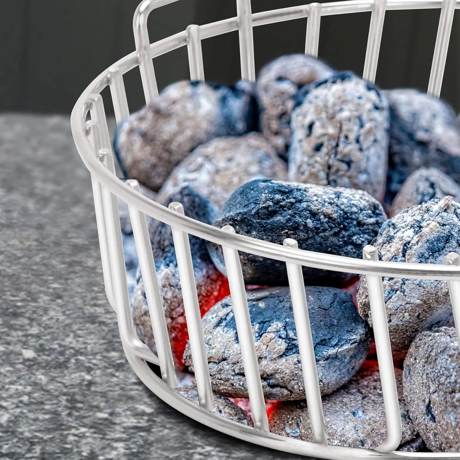 only fire Minimax Charcoal Ash Basket for Big Green Egg, Stainless Steel Grill basketwith Handles for Better Airflow