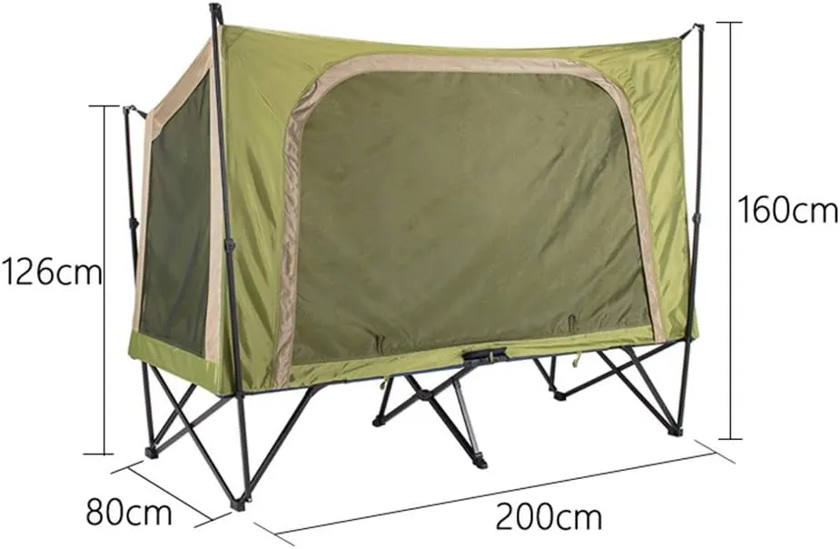 Outdoor Backpack Tent Automatic Camping Cot 4-Season Outdoor Off Ground Tent Folding for 2 Person Hiking Winter Fishing Camping Travel Night Cat Camping Tent