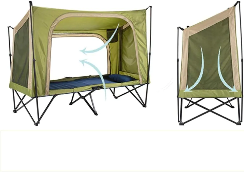 Outdoor Backpack Tent Automatic Camping Cot 4-Season Outdoor Off Ground Tent Folding for 2 Person Hiking Winter Fishing Camping Travel Night Cat Camping Tent