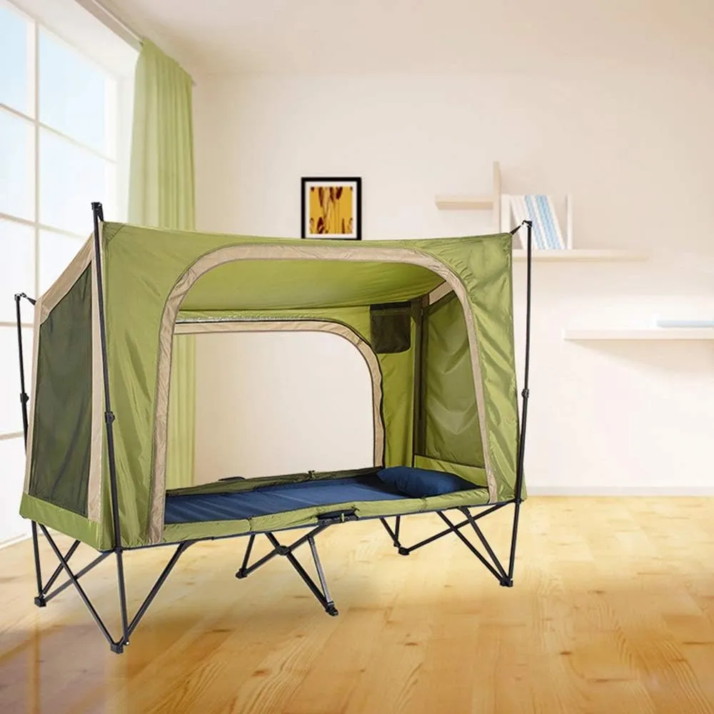 Outdoor Backpack Tent Automatic Camping Cot 4-Season Outdoor Off Ground Tent Folding for 2 Person Hiking Winter Fishing Camping Travel Night Cat Camping Tent