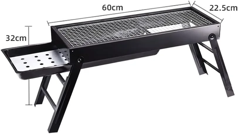 Outdoor Barbecue Portable Home Charcoal Grill Grill Barbecue Carbon Oven Folding Outdoor Mini Oven (Size : 60cm)