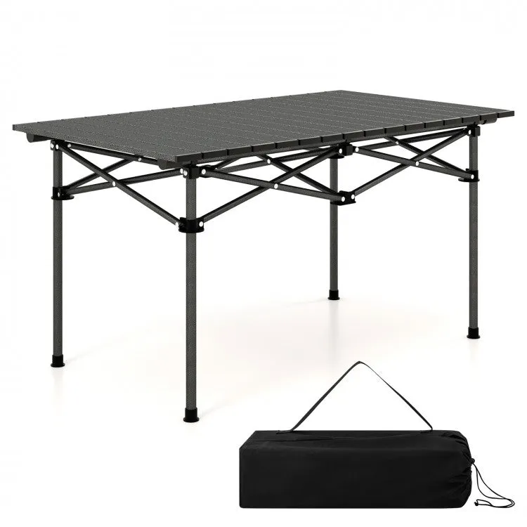 Outdoor Camping Aluminum Folding Table for 4-6 People, Easy to Carry