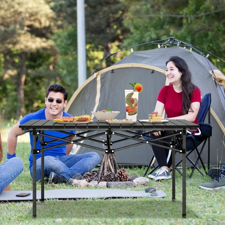 Outdoor Camping Aluminum Folding Table for 4-6 People, Easy to Carry