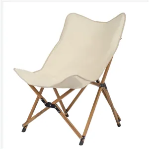 Outdoor Camping Chair Camping Chair Aluminum Frame 600D Khaki Oxford Cloth Portable Outdoor Chair Folding Chair Butterfly Chair Portable Stool for Fishing Picnic BBQ