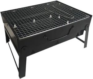 Outdoor Camping Portable and Folding Barbecue Grill, Simple Smoking Grill, Terrace, Picnic, Stainless Steel Grill Set of Ten Pieces