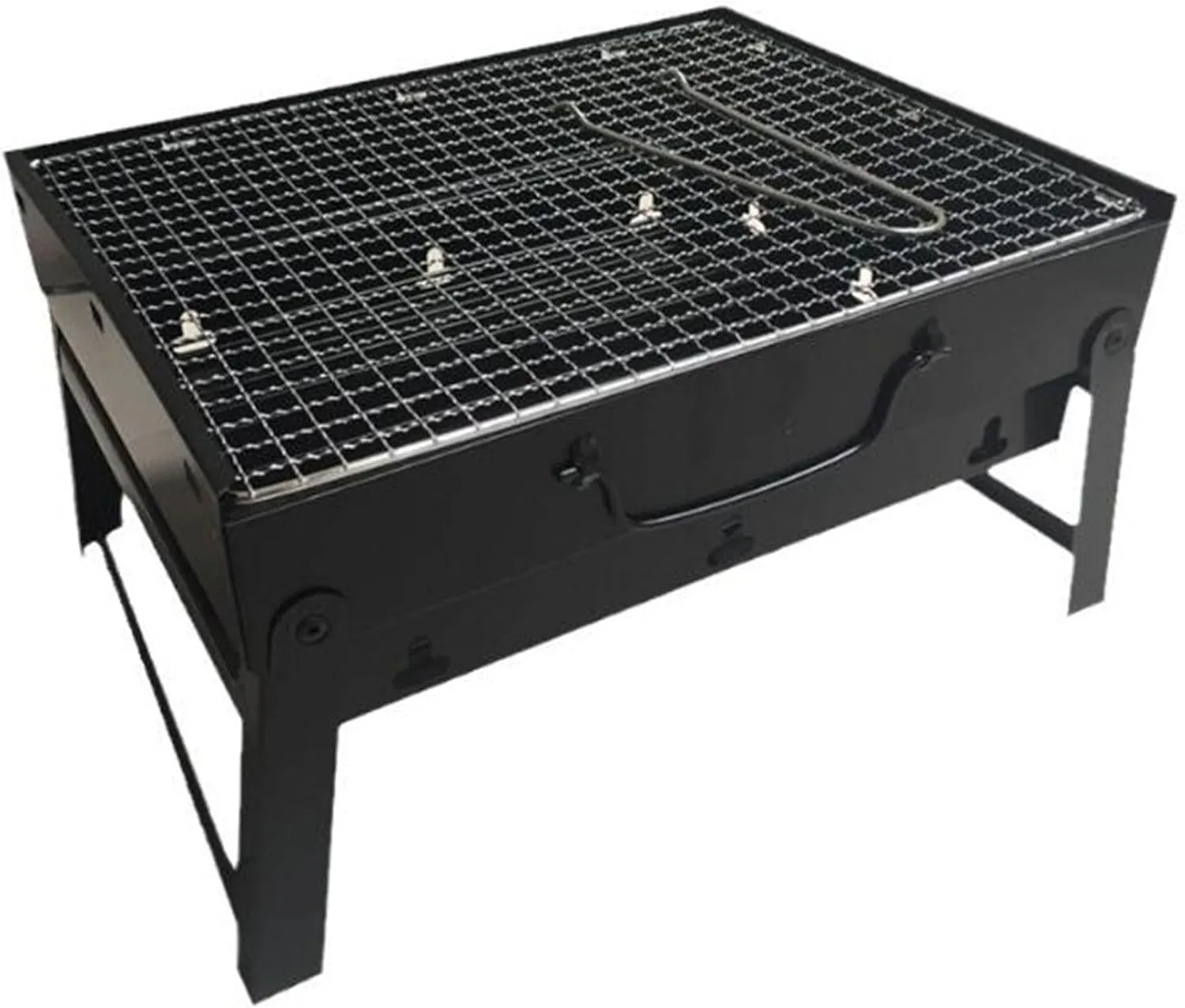 Outdoor Camping Portable and Folding Barbecue Grill, Simple Smoking Grill, Terrace, Picnic, Stainless Steel Grill Set of Ten Pieces