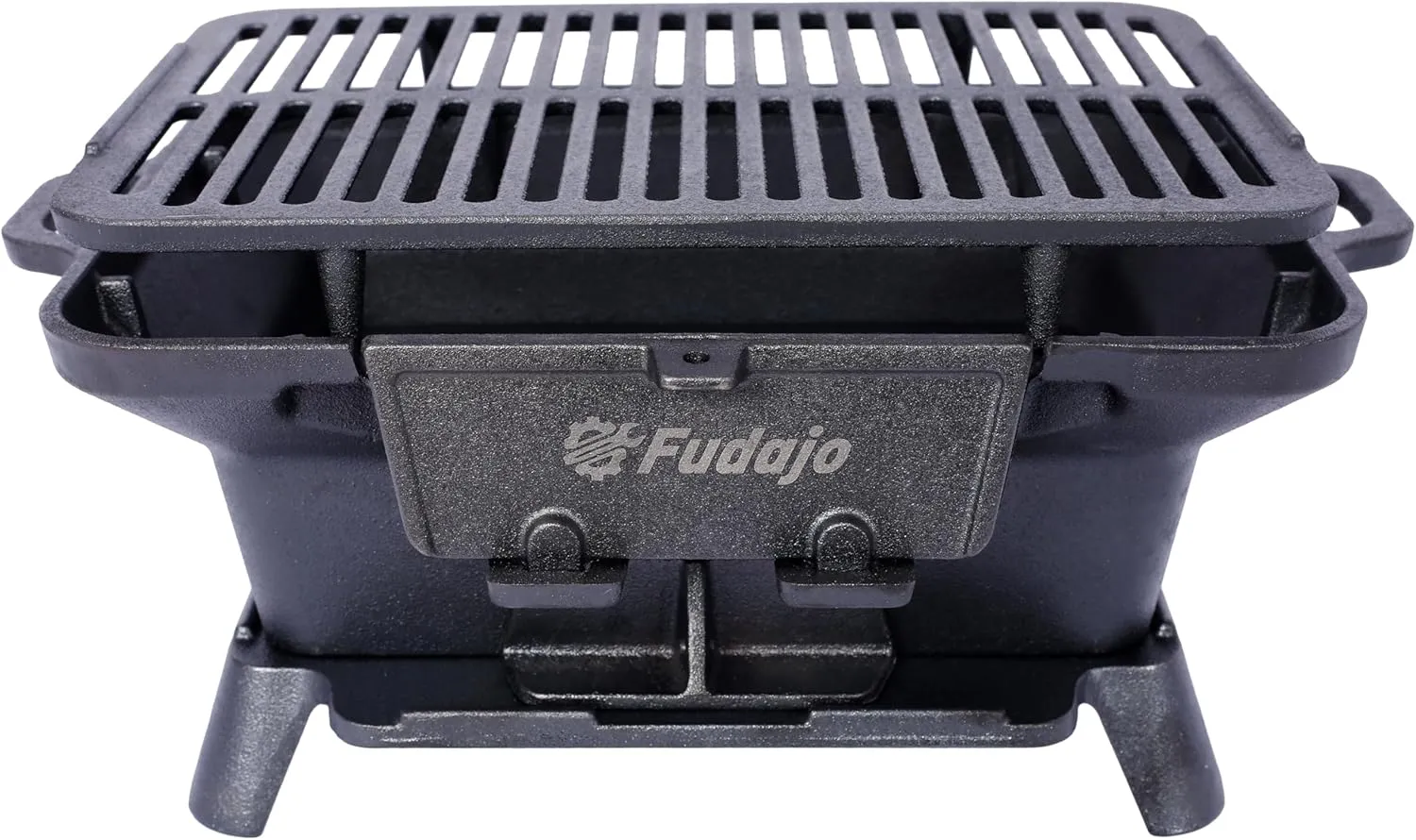 Outdoor Charcoal Grill with Cast Iron Griddle, Durable Design for Camping and Home, Portable and Easy to Clean, Black
