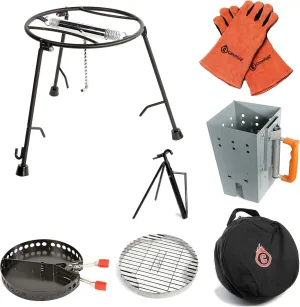 Outdoor Cooking Set - Dutch Oven Tools Set - Charcoal Holder & Cast Iron Grill Accessories - Camping Grill Set - Outdoor Cooking Essentials - Camp Kitchen Equipment - (7 Piece Set)