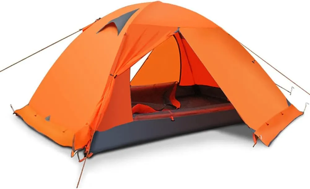 Outdoor Dome Tent, Lightweight & Breathable Double Layer Camping Tent- Waterproof Resistant Easy Setup Tent, for 2 Person, Hiking Mountaineering Trave