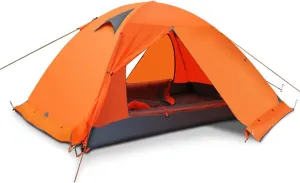 Outdoor Dome Tent, Lightweight & Breathable Double Layer Camping Tent- Waterproof Resistant Easy Setup Tent, for 2 Person, Hiking Mountaineering Trave