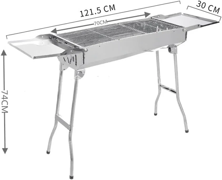 Outdoor Folding Portable Barbecue Rack BBQ Charcoal Household Barbecue Thickened Stainless Steel