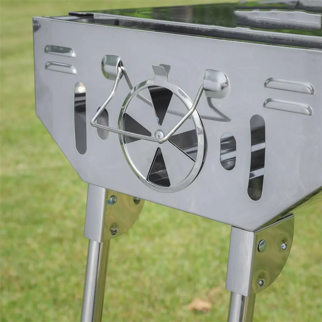 Outdoor Folding Portable Barbecue Rack BBQ Charcoal Household Barbecue Thickened Stainless Steel