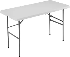 Outdoor Folding Table Portable Folding Outdoor Indoor Table Heavy Duty Table with Carrying Handle Lock Camping Picnic Dining(6FT)