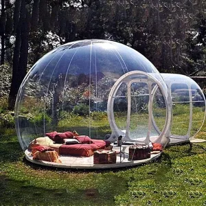 Outdoor Inflatable Bubble Tent, Transparent House Dome Tent, Single Tunnel Family Camping, Adult Kids Tent, Suitable for Terrace Backyard Festival,4M