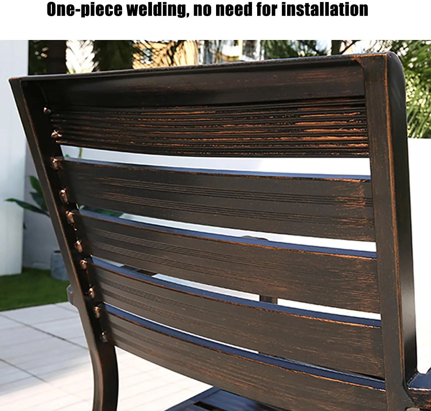 Outdoor Metal Table and Chair Courtyard Open-air Hotel Garden Courtyard Balcony Terrace Telescopic Leisure Aluminum Table and Chair Combination (4 Chairs  85 * 85cm Square Table)