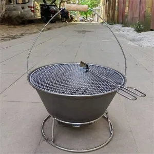 Outdoor Patio Home Portable Cast Iron Firepot BBQ Basin BBQ Grill Charcoal Broiler