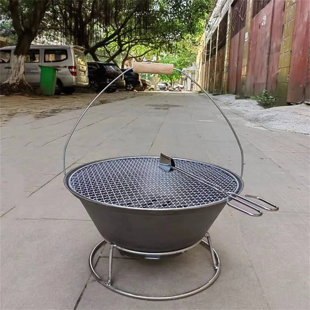 Outdoor Patio Home Portable Cast Iron Firepot BBQ Basin BBQ Grill Charcoal Broiler