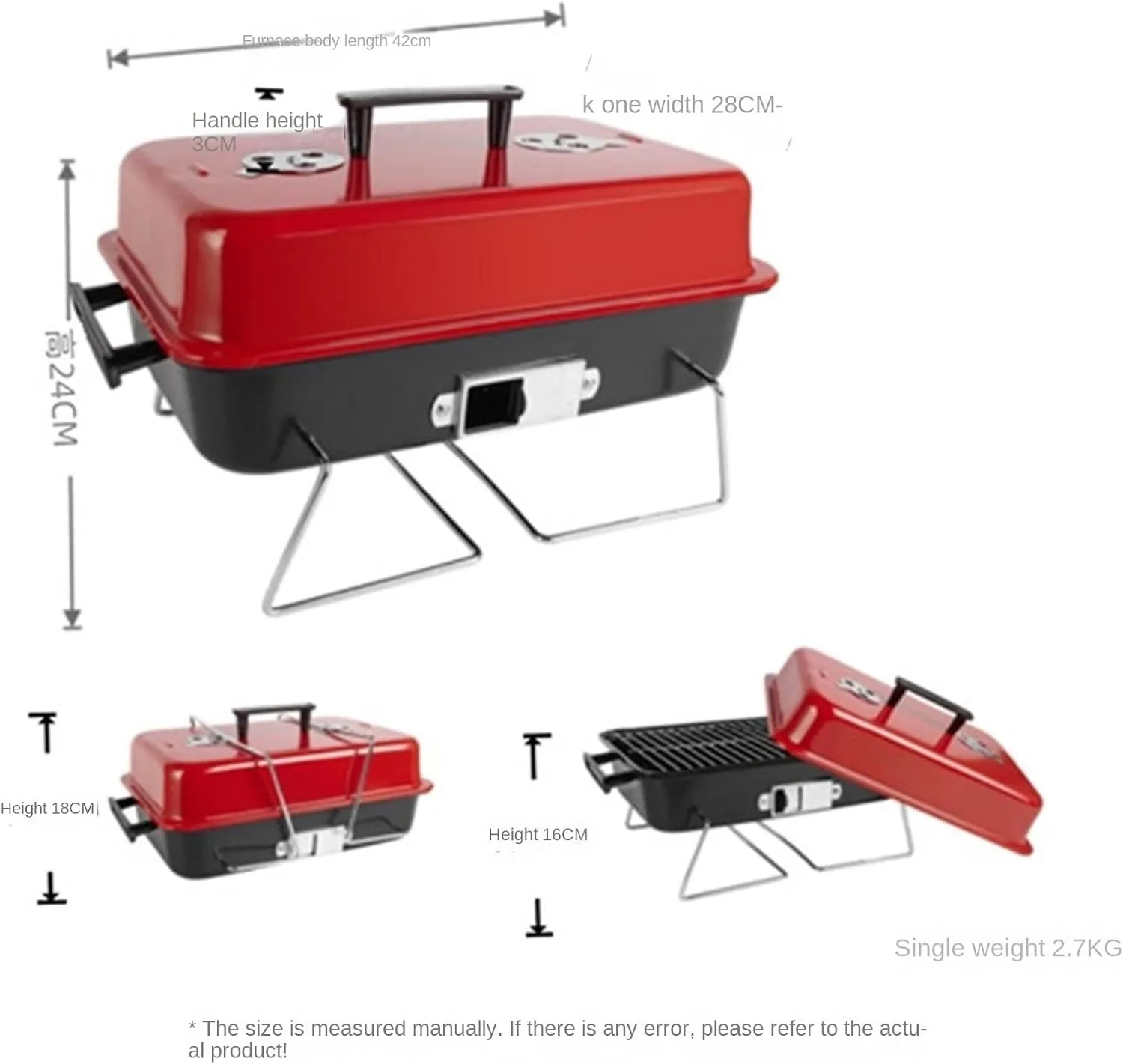 Outdoor Picnic Portable Folding Charcoal Grill Barbecue Grill Tabletop Grill for Camping Cooking Outdoor Grill