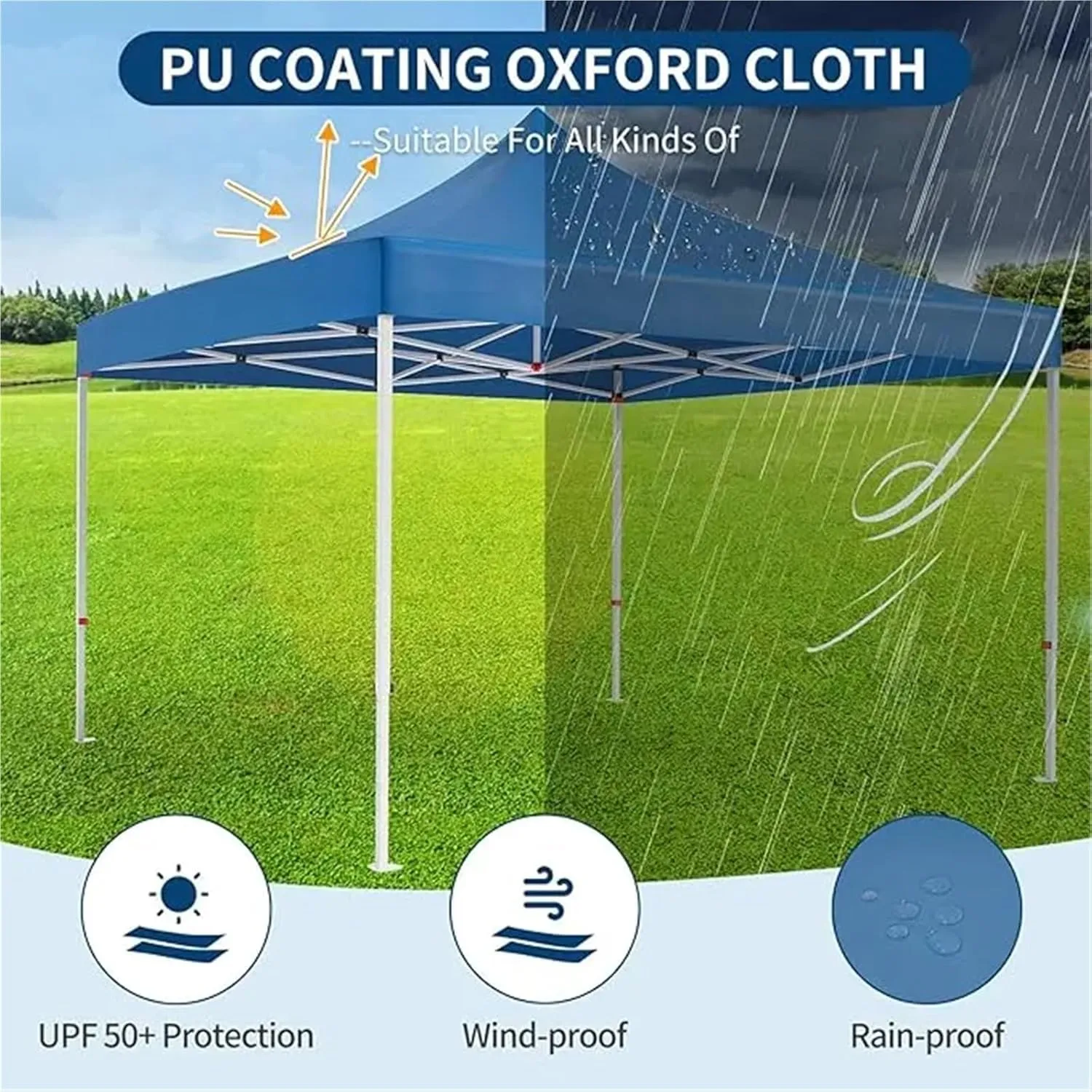 Outdoor Pop Up Tent 10 x 10 FT Pop Up Canopy, Heavy Duty Instant Tent with Wheeled Carry Bag, All Season Commercial Sun Shelter(Color1)