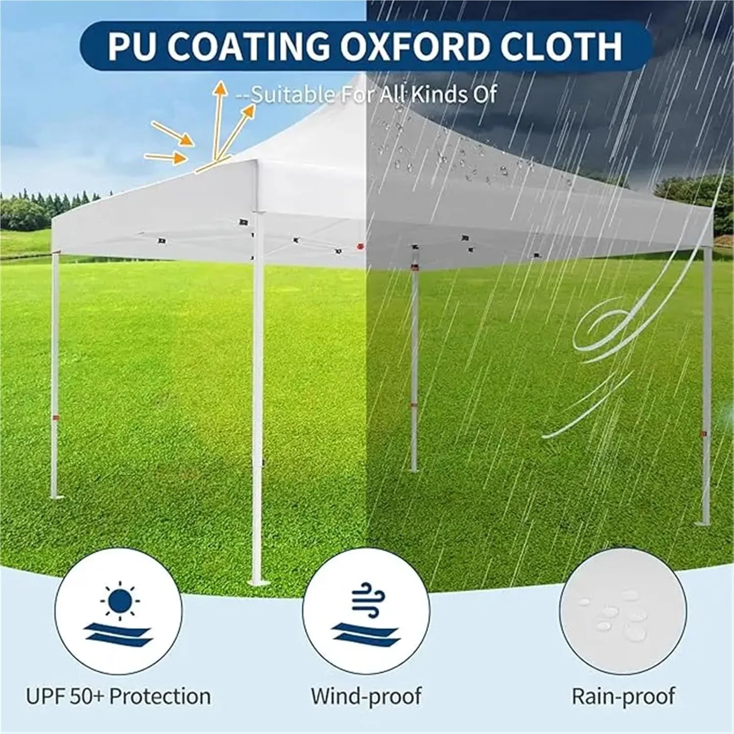 Outdoor Pop Up Tent 10 x 10 FT Pop Up Canopy, Heavy Duty Instant Tent with Wheeled Carry Bag, All Season Commercial Sun Shelter(Color1)