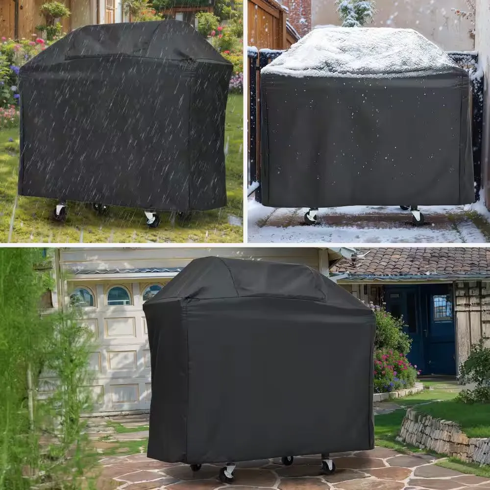 Outdoor Portable 3-Burner Propane Gas Grill with Side Burner and Cover in Stainless Steel