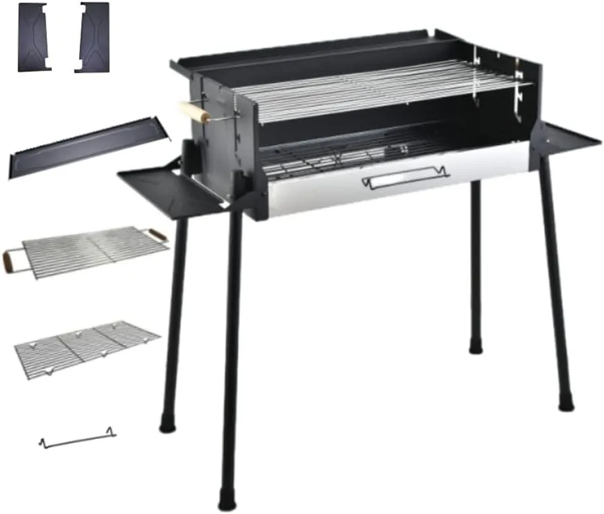 Outdoor Portable Barbecue Grill Home Charcoal Outdoor Folding Large Stainless Steel Grill Camping Folding