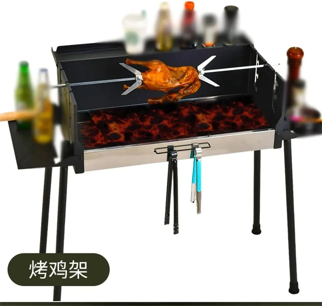 Outdoor Portable Barbecue Grill Home Charcoal Outdoor Folding Large Stainless Steel Grill Camping Folding