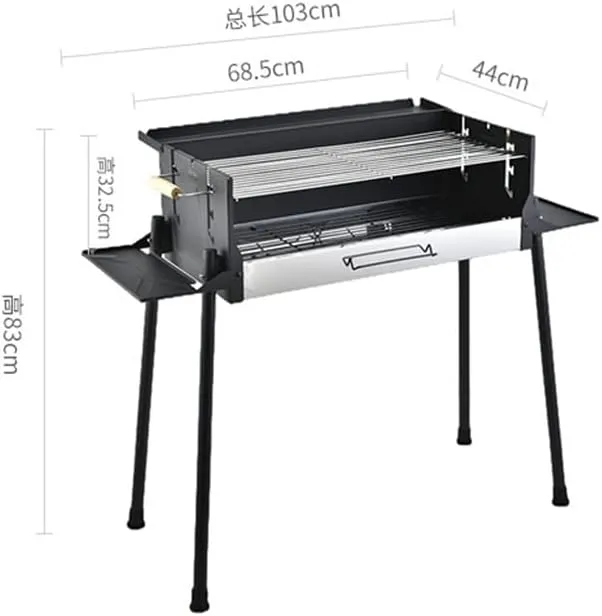 Outdoor Portable Barbecue Grill Home Charcoal Outdoor Folding Large Stainless Steel Grill Camping Folding