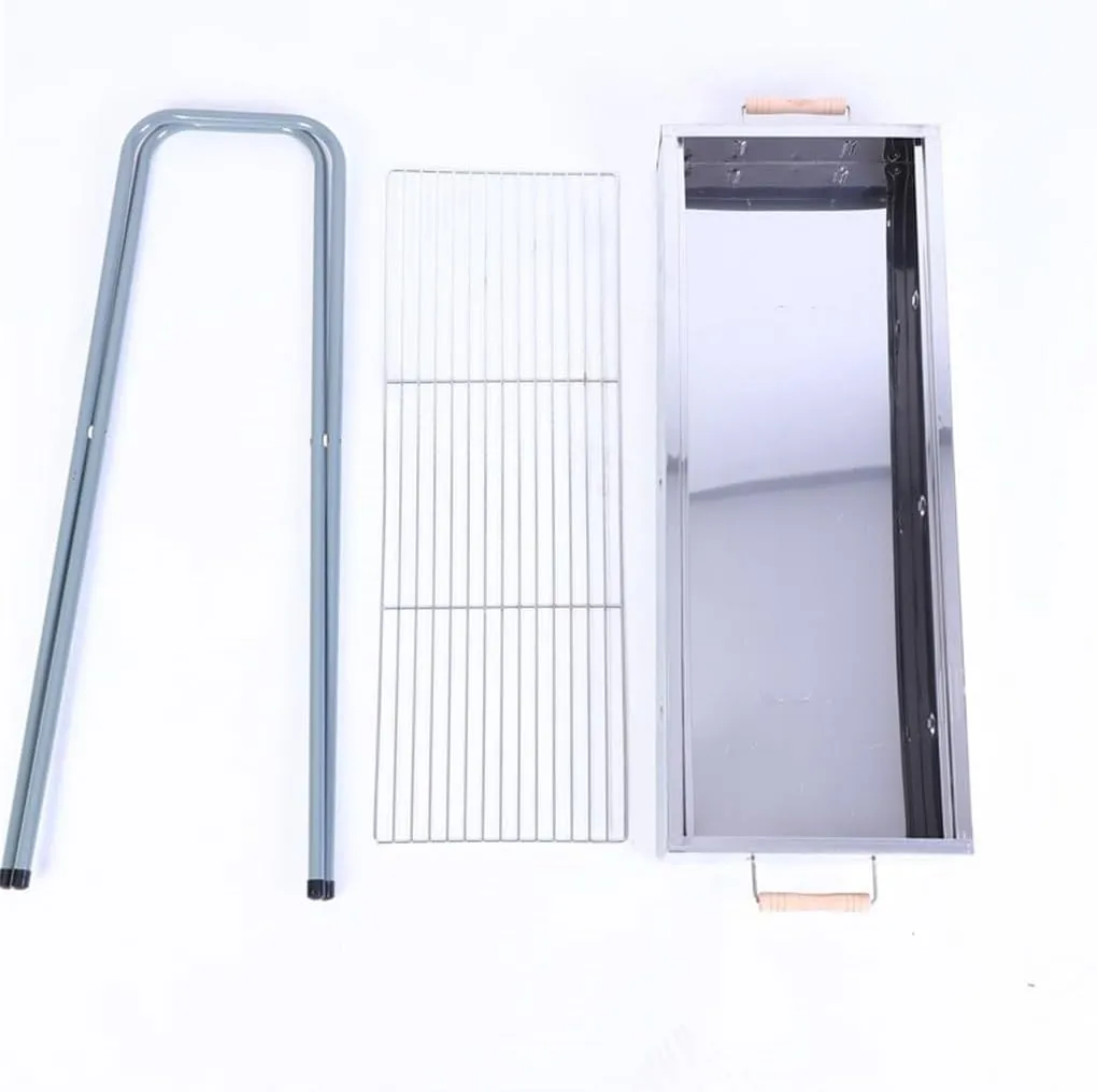 Outdoor Portable Stainless Steel Barbecue Stove Mini Barbecue Rack Folding Barbecue Mesh Rack