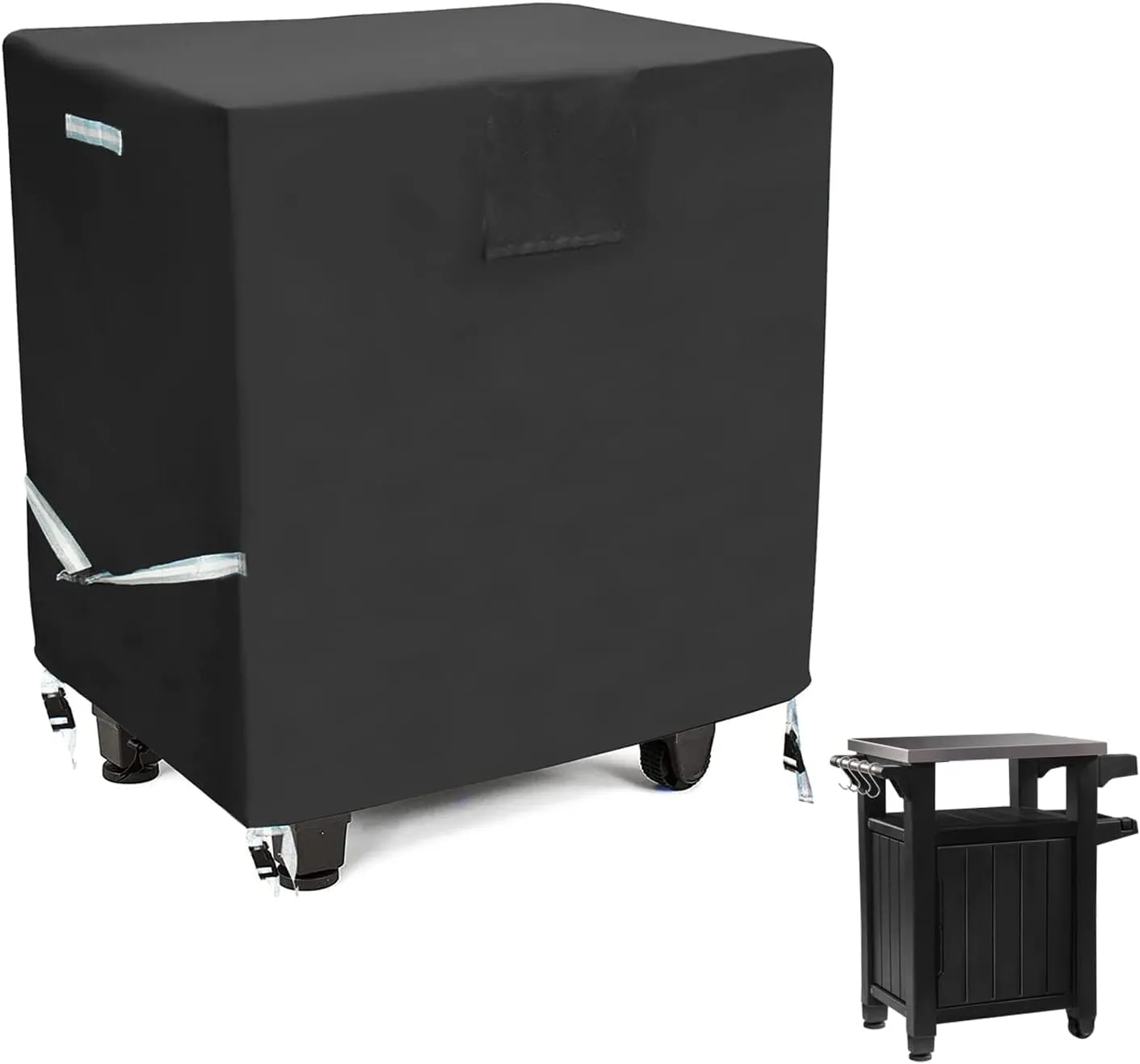 Outdoor Prep Table Cover-30" x 24" x 32" Heavy Duty Waterproof Grill Cover Compatible with Keter Small Table,Patio Kitchen Prep/Work Table, UV Resistant Outside BBQ Bar Cart Cooking Station Cover