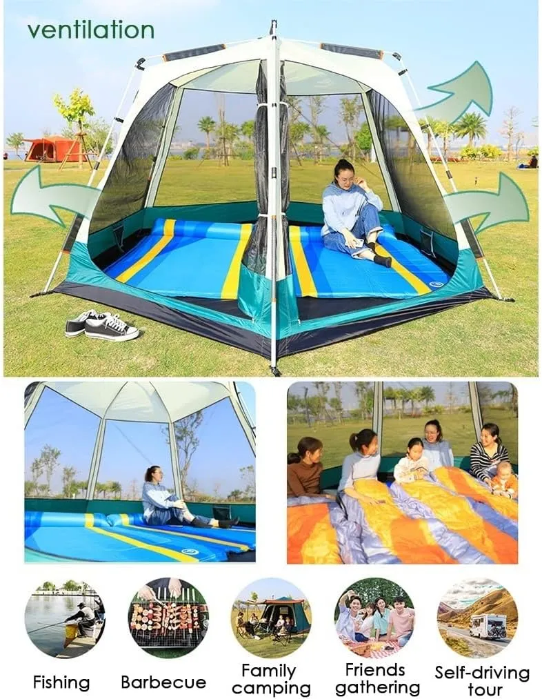 Outdoor Tent, Camping Tent 6 Person, Family Tents for Camping Waterproof, Tent with Living Room and Separate Rooms, 4 Season Tents Big Family Shelter