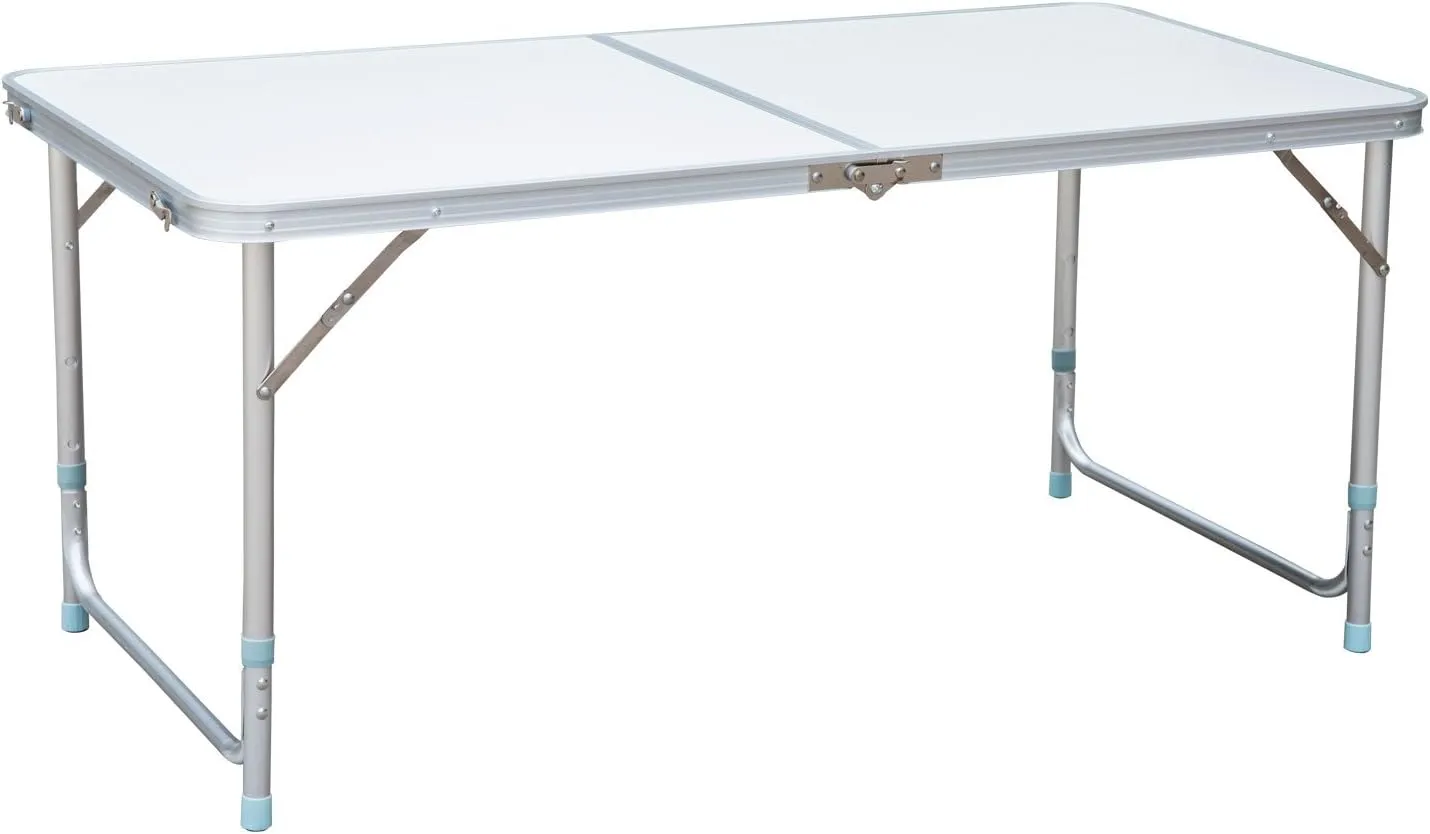 Outsunny Aluminum Camping Folding Camp Table with Carrying Handle, 48-Inch
