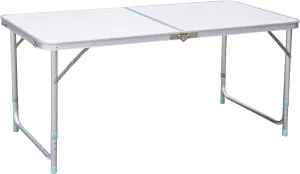 Outsunny Aluminum Camping Folding Camp Table with Carrying Handle, 48-Inch