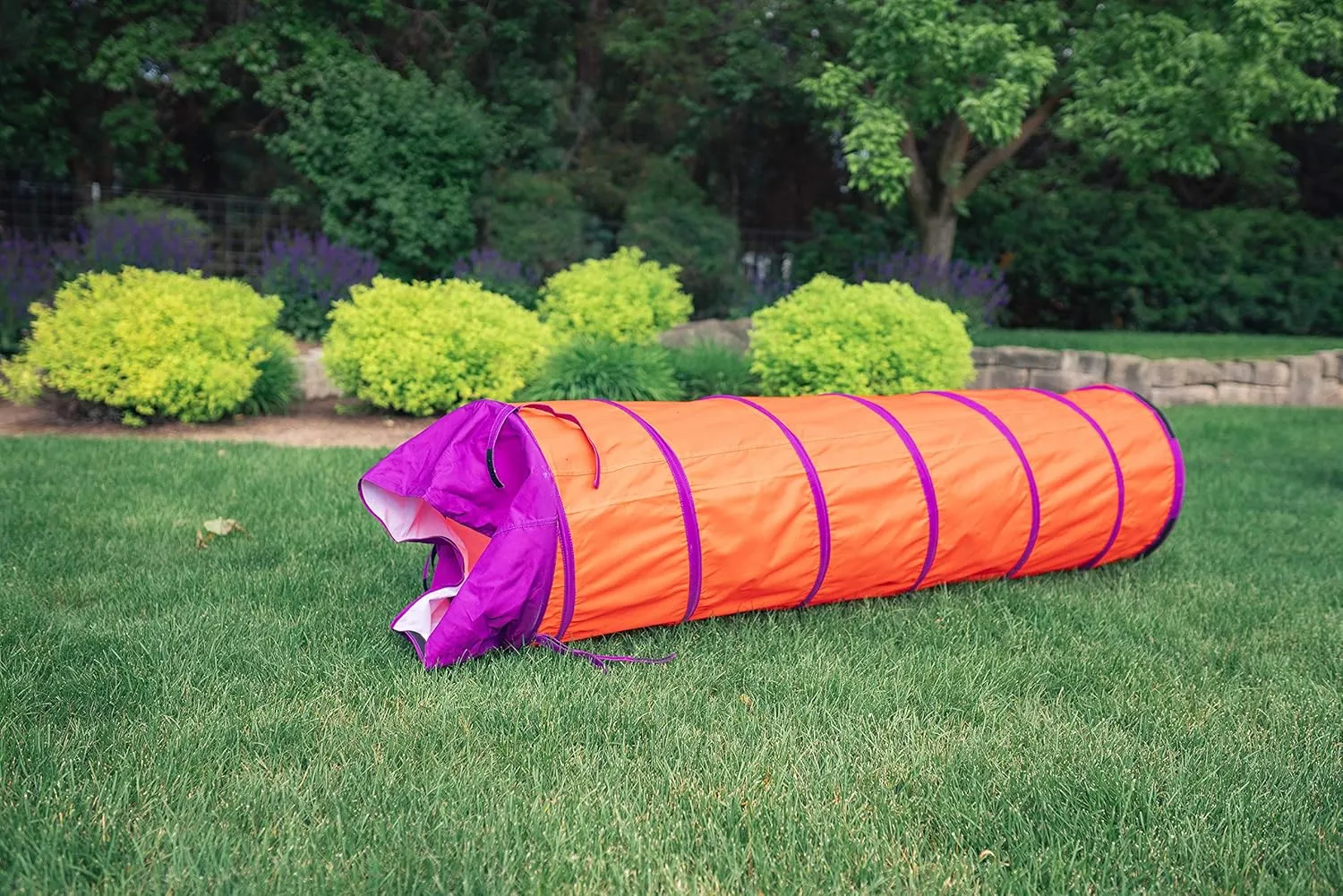 Pacific Play Tents 20509 Institutional Tunnel, 6' x 19" Diameter - Orange/Purple