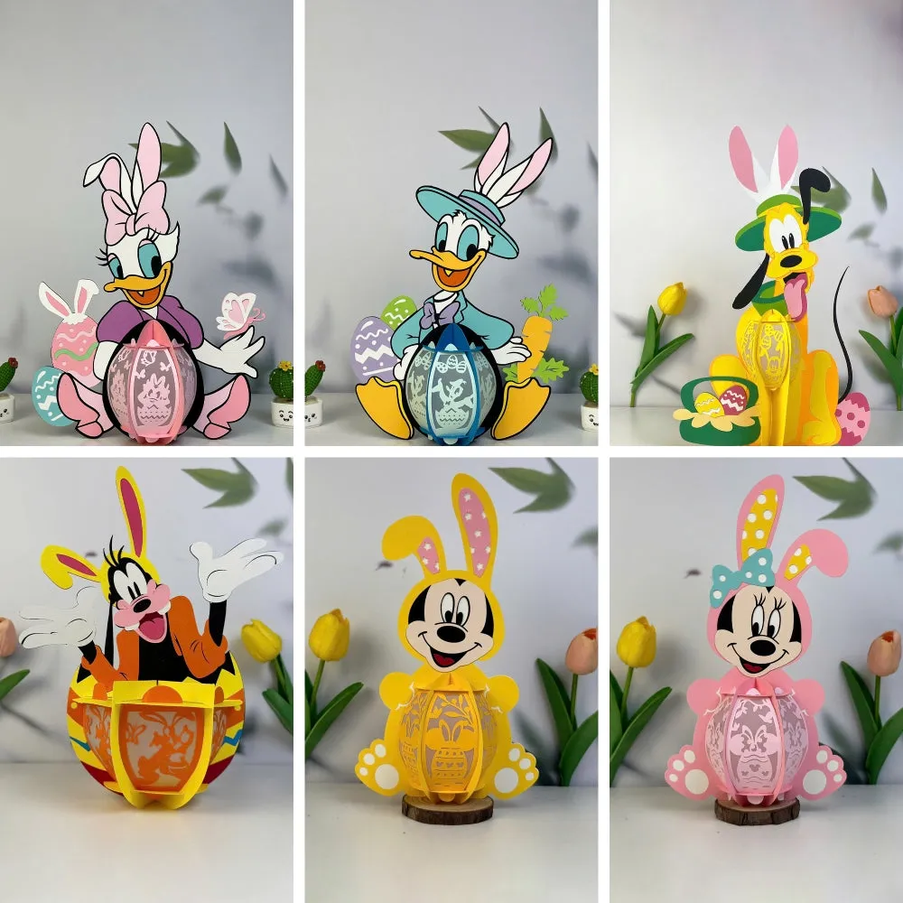 Pack 6 Easter Cutest Lantern - Disney Cartoon Themed 3D Lantern File - Cricut File - LightBoxGoodMan