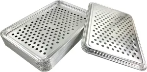 Pactogo 16" x 11" Aluminum Foil BBQ Gourmet Grill Topper Pan (Pack of 100)