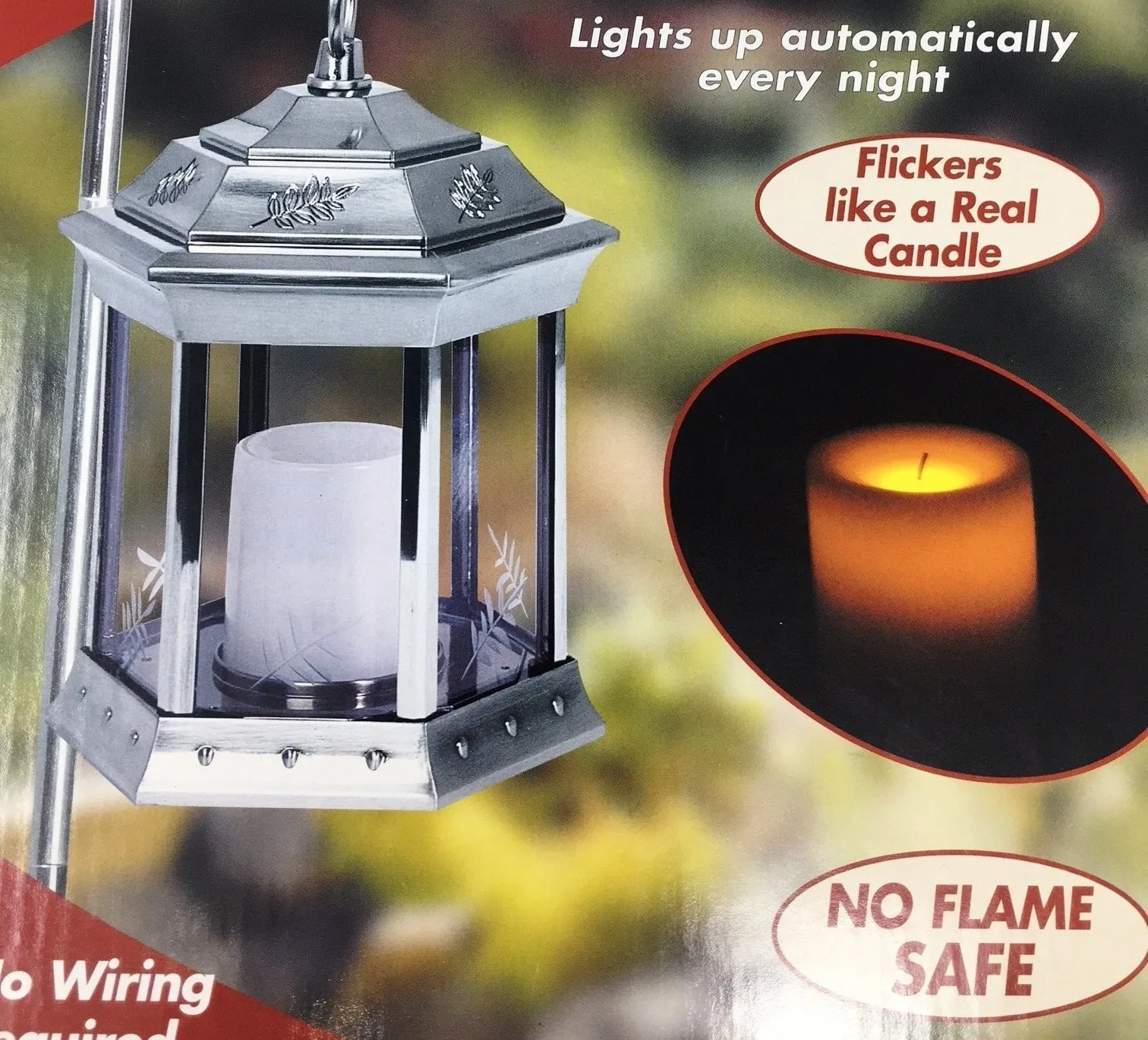 Paradise - Battery Powered Flickering Candle Lantern Pewter