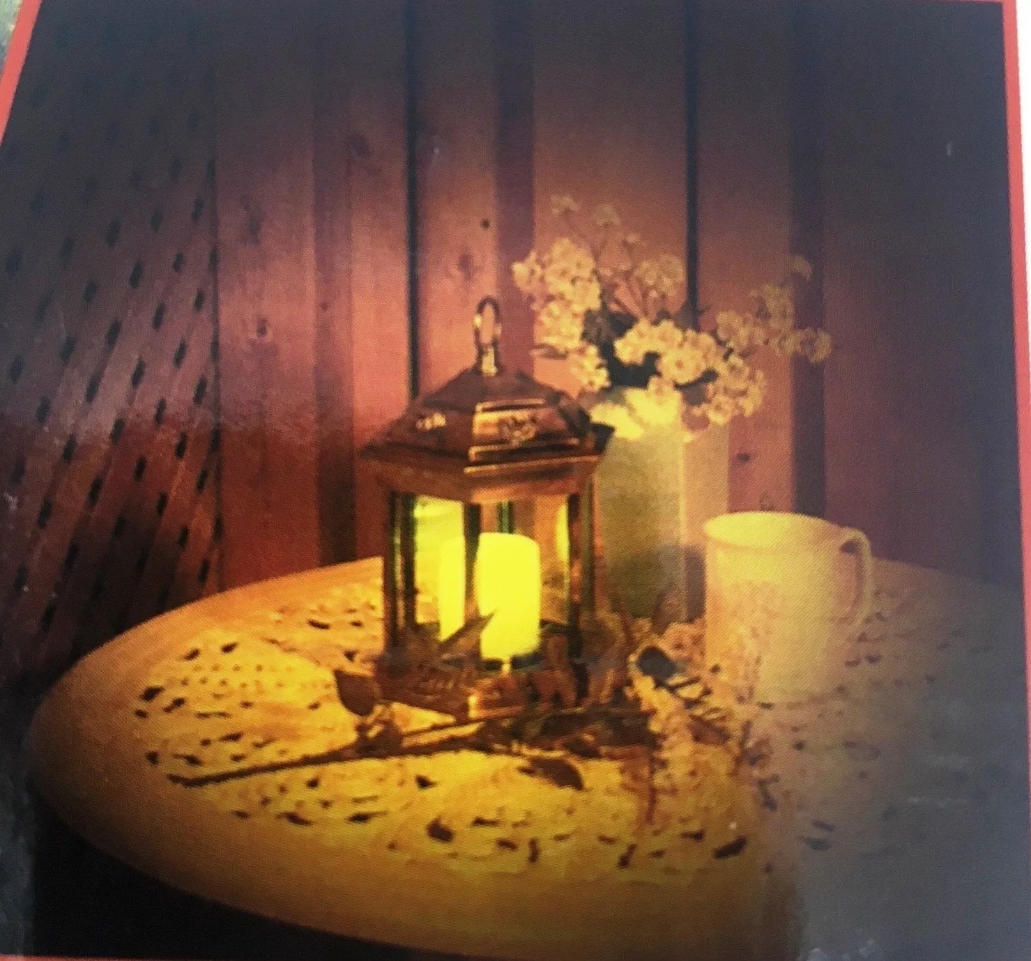 Paradise - Battery Powered Flickering Candle Lantern Pewter