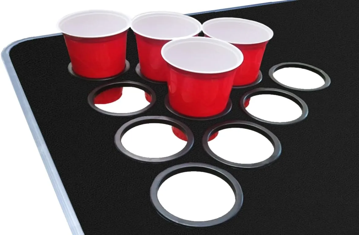 PARTYPONG 8-Foot Folding Beer Pong Table w/Cup Holes & LED Lights - High Times Edition
