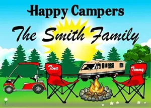 Personalized Camping Sign Camping Chairs Golf Cart Camper Motorhome (8x12)